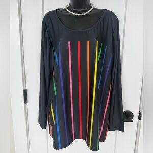 CLASSY FLATTERING PLUS SIZE VIBRANT WOMENS TUNIC STYLE TOP 
SZ 2X -flattering